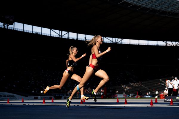 Luna Thiel (VfL Eintracht Hannover) im 400m Finale waehrend der deutschen Leichtathletik-Meisterschaften im Olympiastadion am 26.06.2022 in Berlin